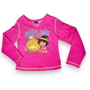 Vintage Dora the Explorer Y2K Halloween Pink Long Sleeve T Shirt Top 4T